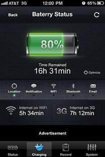 ios手機電池管理軟件ui設計